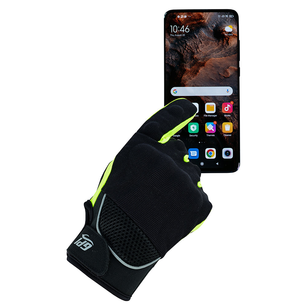 Guantes de moto cómodos premium color fluorado/negro