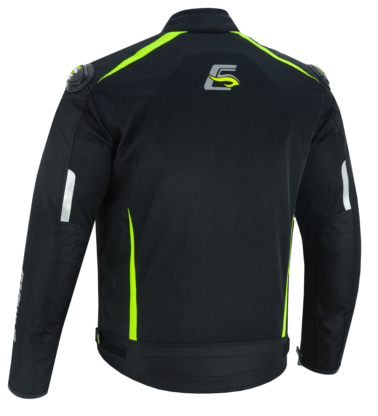 Chaqueta de moto impermeable de verano de alta calidad para hombre, con 4 bolsillos, color negro/fluorescente