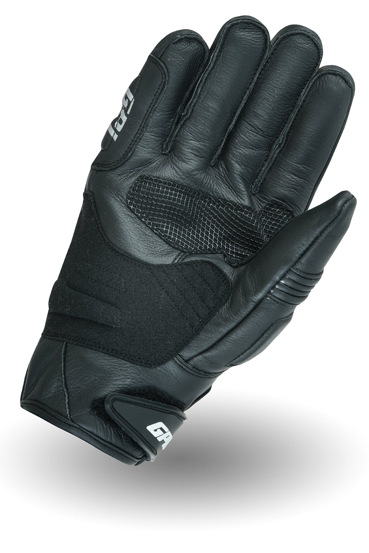 Guantes de moto de cuero puro color negro
