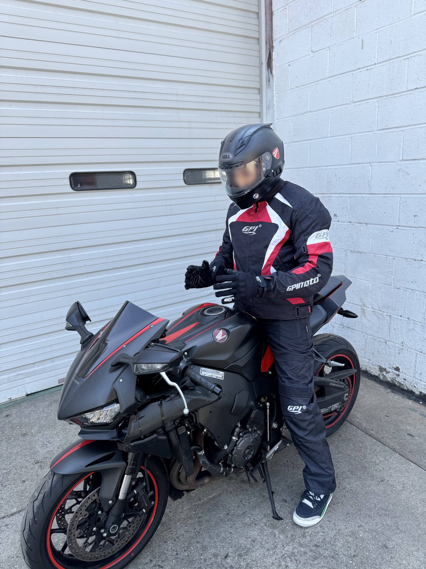 Men’s High Premium Quality All Season 4 Pockets Waterproof Motorcycle Black/Red/White Jacket-