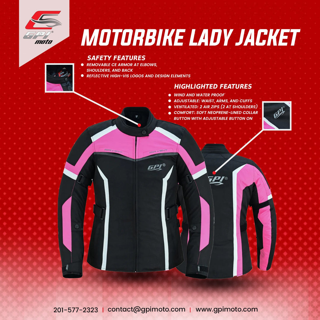 GPI Moto Women’s Motorcycle Jacket: Ride in Style and Safety