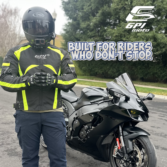 GPI Moto motorcycle pants with protective design and flexible fit for riders