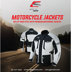 Motorcyclist wearing GPI Moto armored jacket on the road