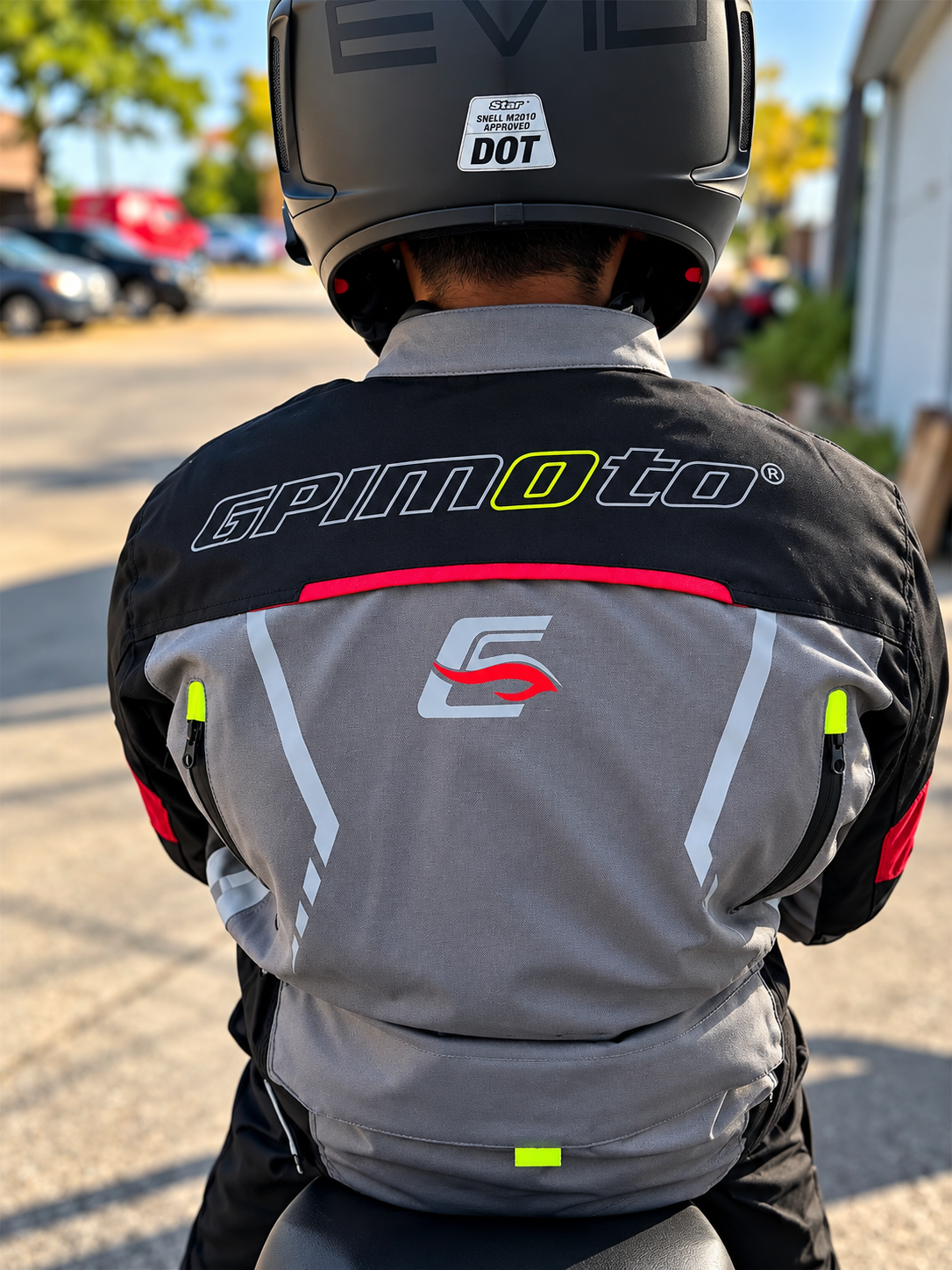 Chaqueta de moto para hombre, suave, ajustable y de alta calidad, para todas las estaciones, con 6 bolsillos, gris/negro