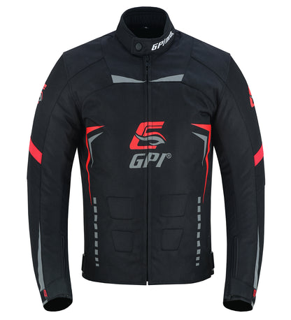 Chaqueta de moto impermeable para hombre, para todas las estaciones, con 4 bolsillos, color negro, gris y rojo