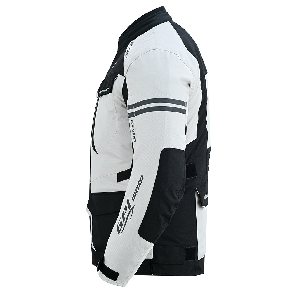 Chaqueta de moto impermeable de alta calidad para hombre, para todas las estaciones, con 7 bolsillos, color playa/negro