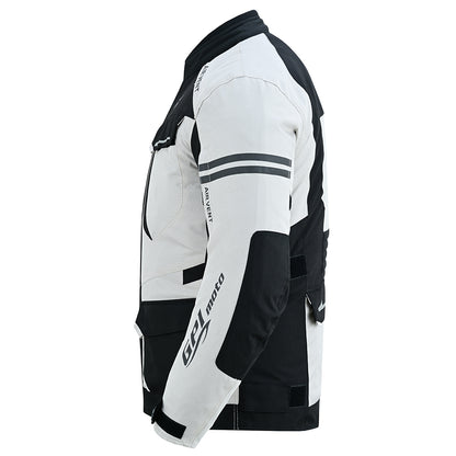 Chaqueta de moto impermeable de alta calidad para hombre, para todas las estaciones, con 7 bolsillos, color playa/negro