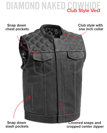 Downside Men's Motorcycle Leather Vest