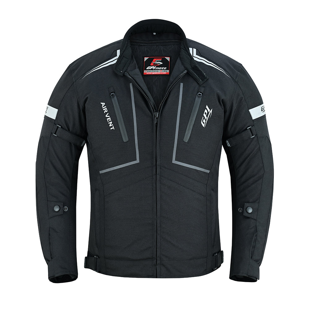 Men’s All-Season High Premium Quality Soft Adjustable Motorcycle Jacket with 4 Pockets – Black