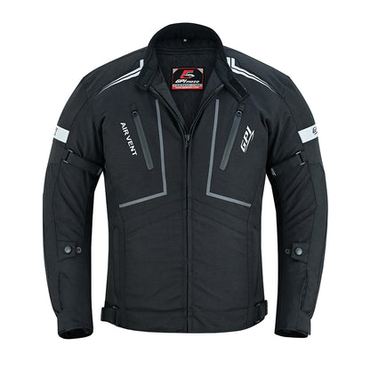 Men’s All-Season High Premium Quality Soft Adjustable Motorcycle Jacket with 4 Pockets – Black