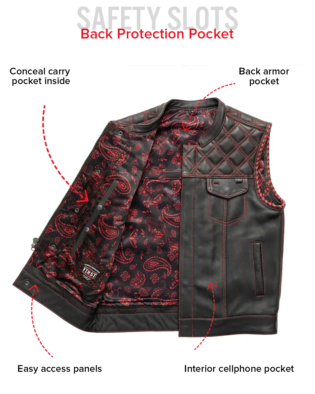 Sinister - Men's Motorcycle Leather Vest