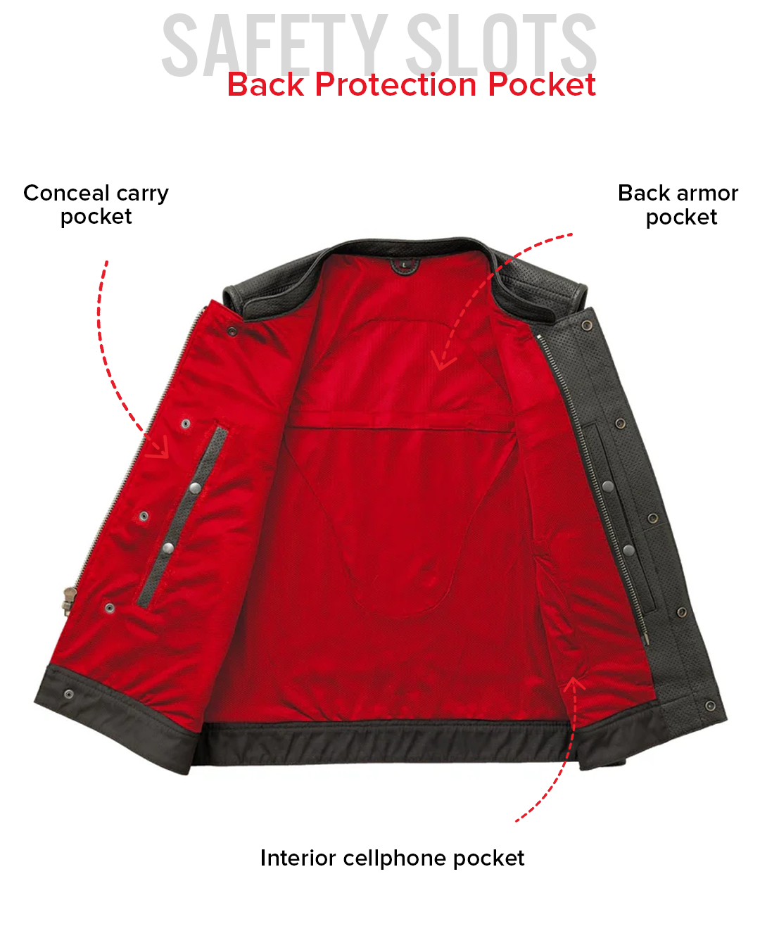 Lowside Men's Perforated Motorcycle Leather Vest
