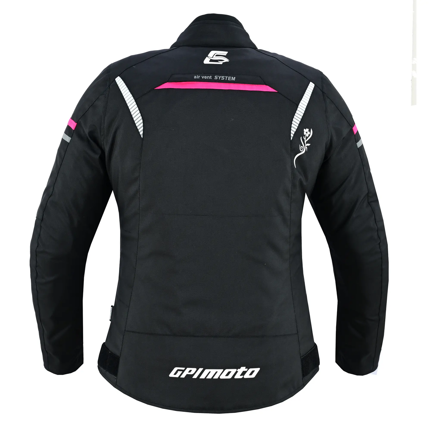 Chaqueta de moto suave para mujer, de alta calidad y para todas las estaciones, con 4 bolsillos, rosa/negro