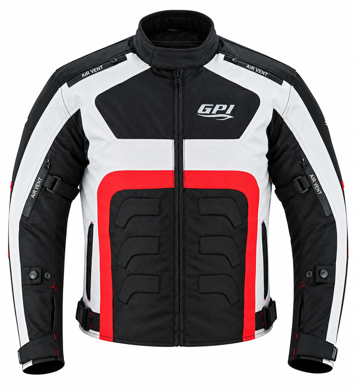 Men’s All-Season High Premium Quality Waterproof Motorcycle Jacket with 4 Pockets – Black/Beach/Red
