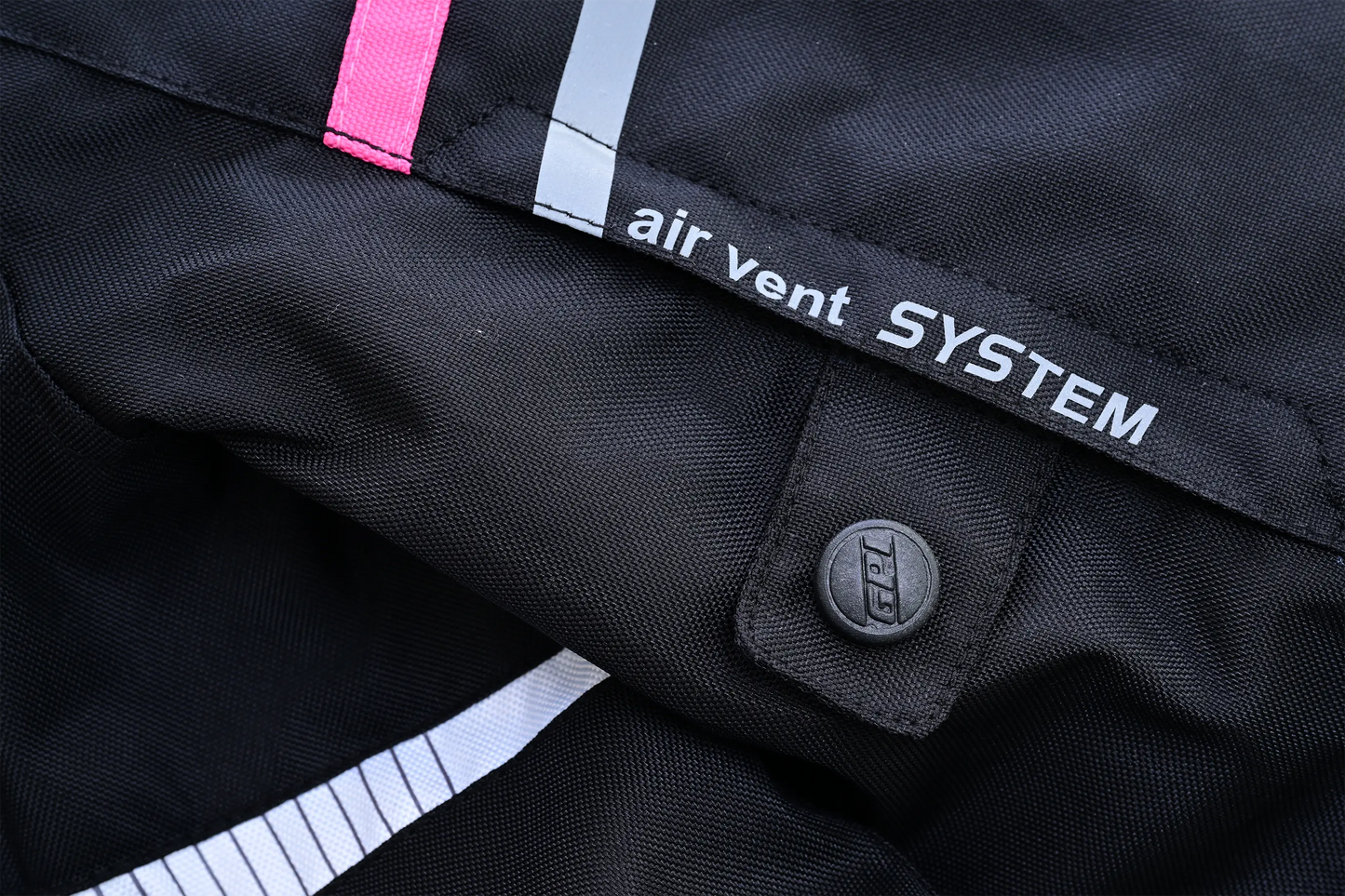 Chaqueta de moto suave para mujer, de alta calidad y para todas las estaciones, con 4 bolsillos, rosa/negro