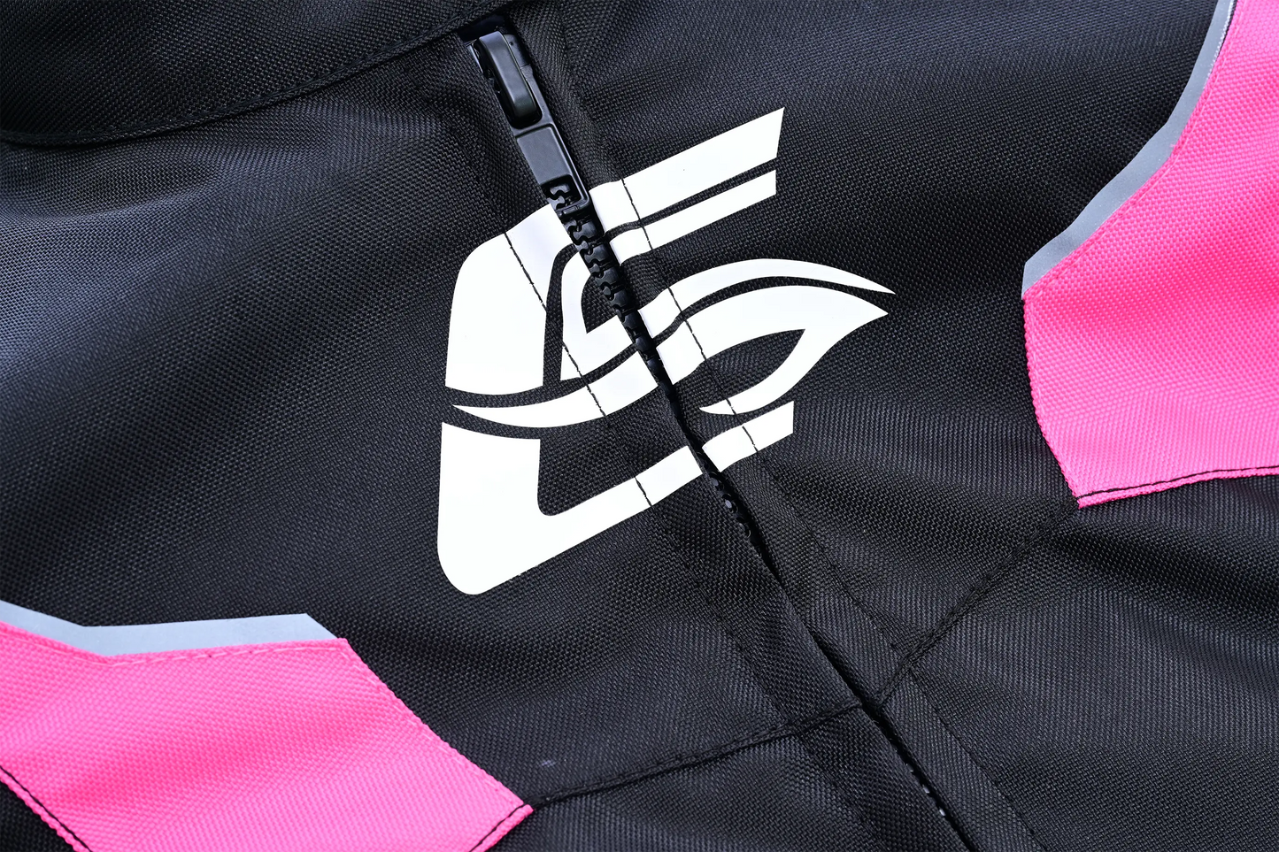 Chaqueta de moto suave para mujer, de alta calidad y para todas las estaciones, con 4 bolsillos, rosa/negro
