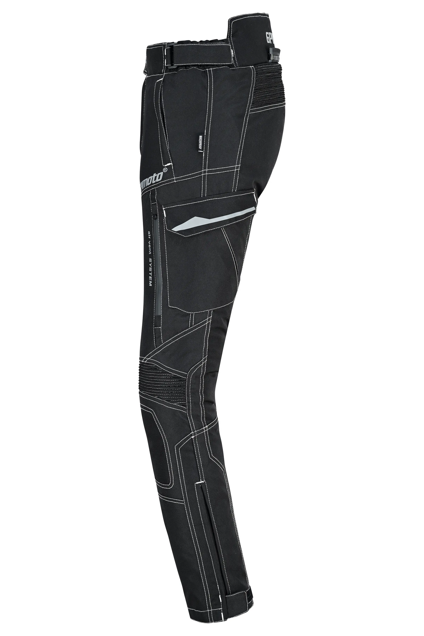 Pantalones de moto impermeables y ajustables de alta calidad - Negro completo