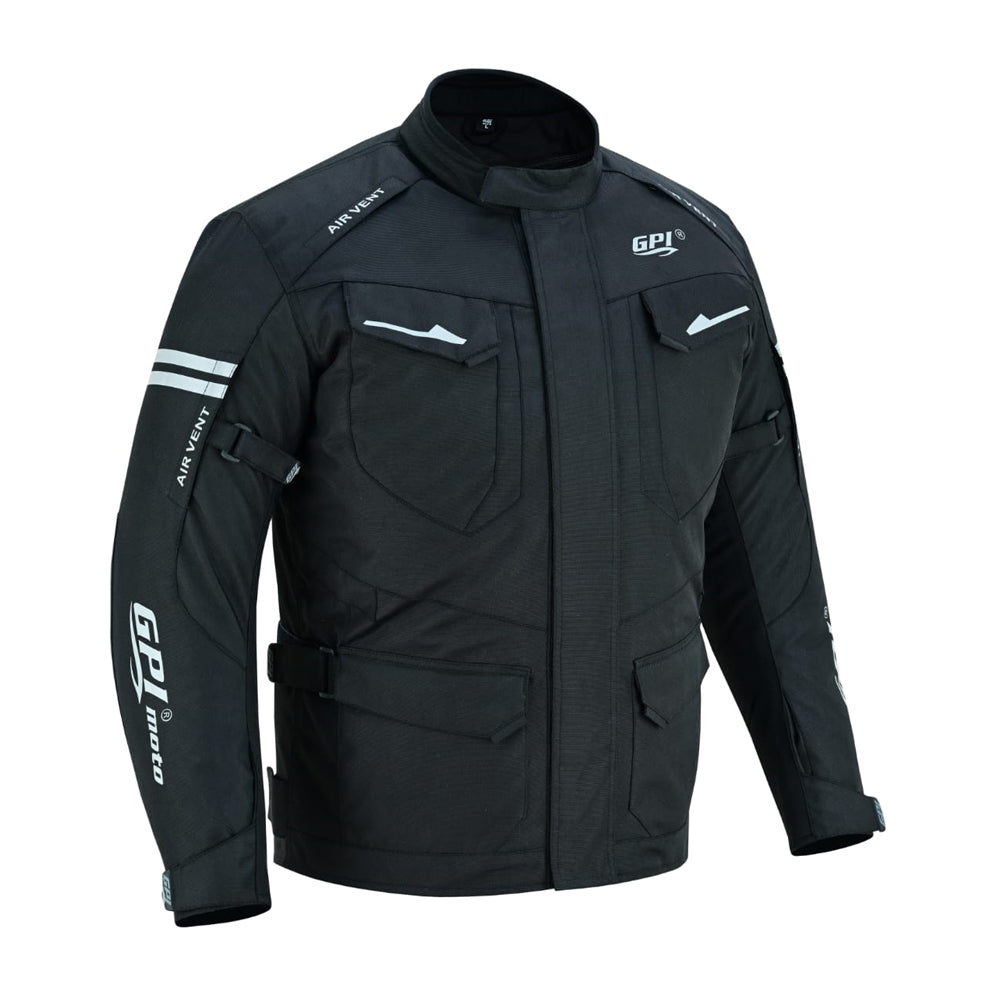 Chaqueta de moto impermeable para hombre, de alta calidad y para todas las estaciones, con protección extraíble, color negro.