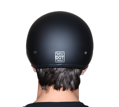 DOT Approved Daytona Motorcycle Half Face Helmet - Skull Cap Graphics for Men & Women, Scooters, ATVs, UTVs & Choppers - W/ Freedom