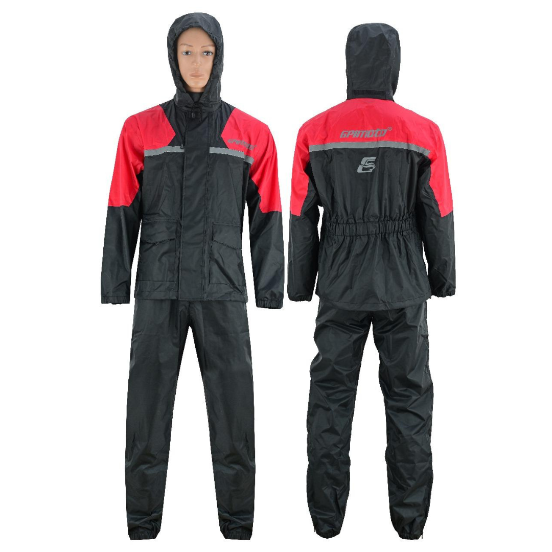 good motorcycle rain gear Motorcycle Rain Suit for Men and Women Weatherproof All-Season Riding Black L