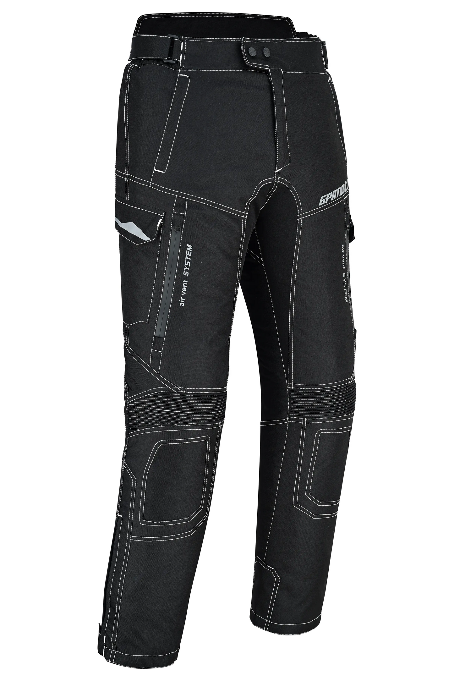 Pantalones de moto impermeables y ajustables de alta calidad - Negro completo