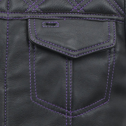 Downside Men's Motorcycle Leather Vest