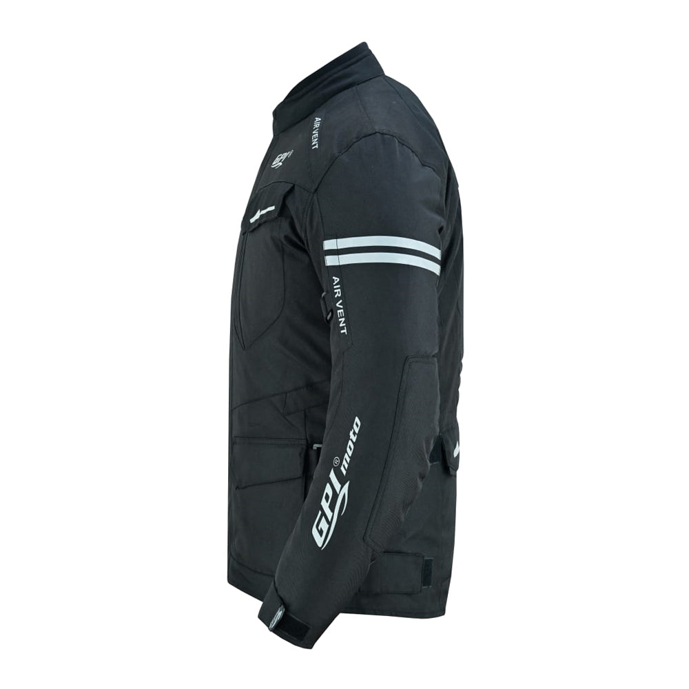 Chaqueta de moto impermeable para hombre, de alta calidad y para todas las estaciones, con protección extraíble, color negro.