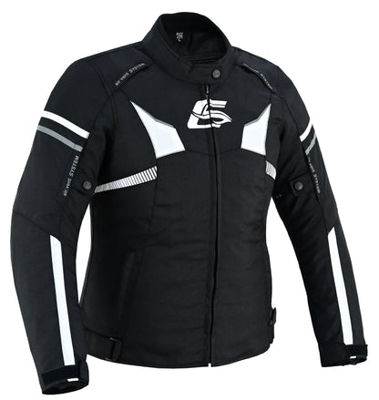 Chaqueta de moto suave para mujer, de alta calidad y para todas las estaciones, con 4 bolsillos, rosa/negro