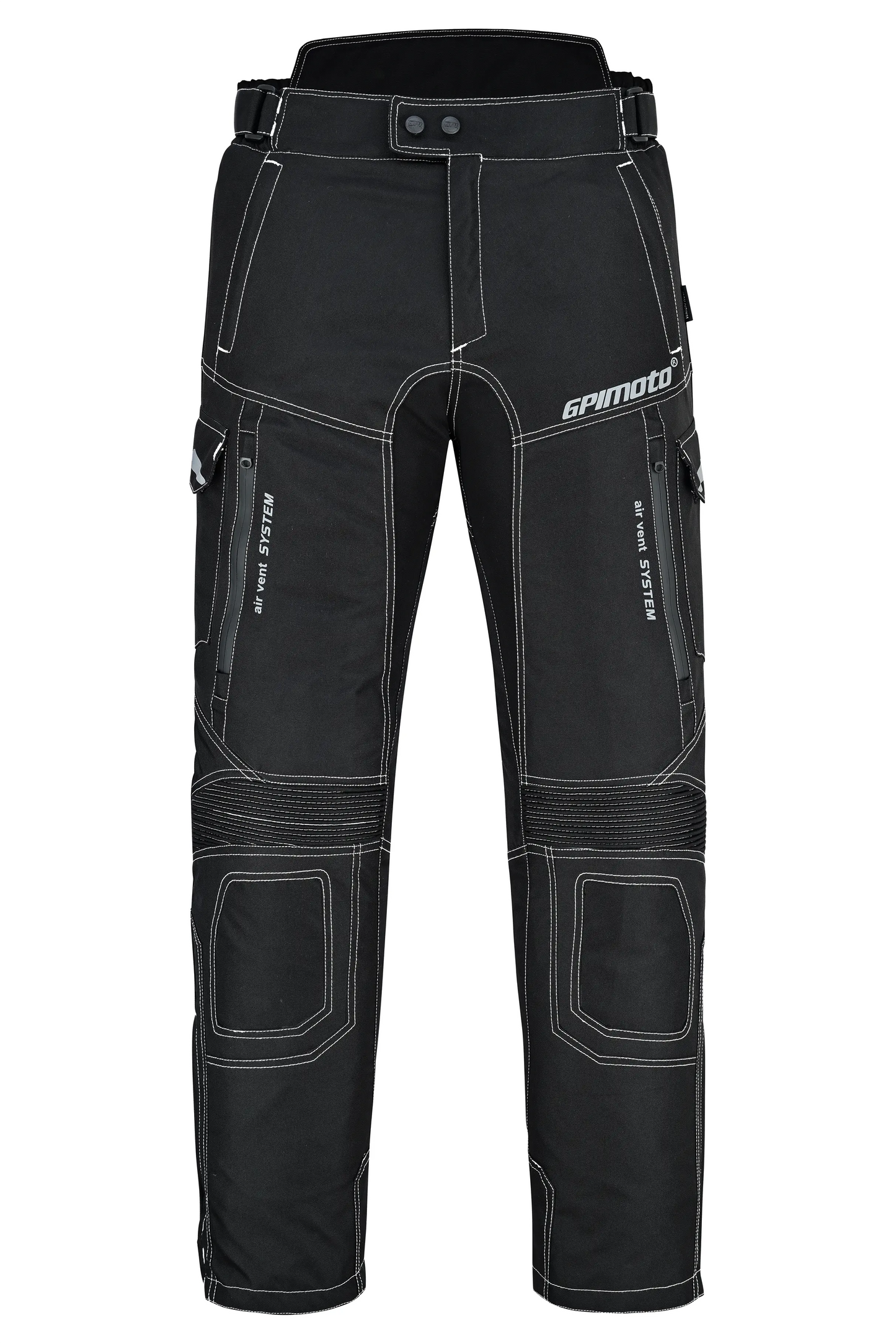 Pantalones de moto impermeables y ajustables de alta calidad - Negro completo