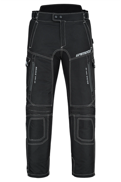 Pantalones de moto impermeables y ajustables de alta calidad - Negro completo