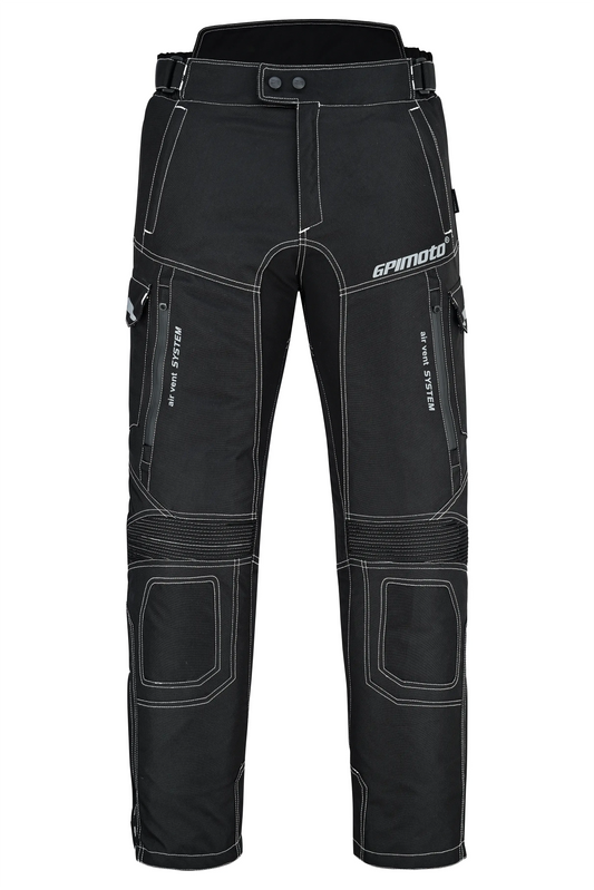 Pantalones de moto impermeables y ajustables de alta calidad - Negro completo
