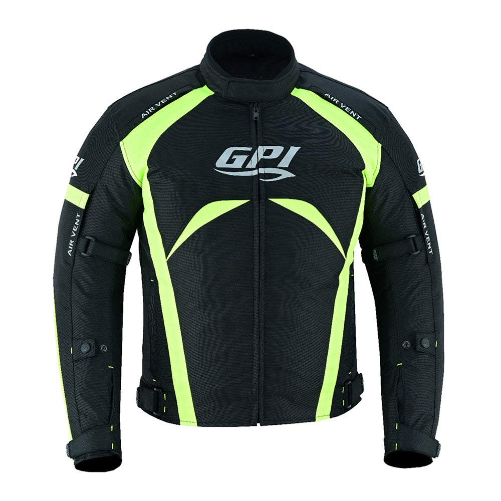 Men’s All-Season 4 Pockets Waterproof High Premium Quality Motorcycle Jacket – Fluorescent/Black