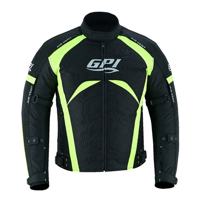 Men’s All-Season 4 Pockets Waterproof High Premium Quality Motorcycle Jacket – Fluorescent/Black