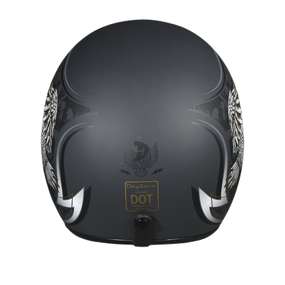 DOT Approved Daytona Cruiser Open Face Motorcycle Helmet - Men, Women & Youth - With Visor & Graphics - W/ Wild Soul