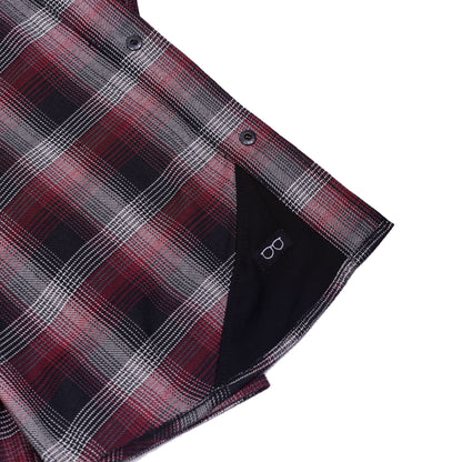 Riveter Men’s Maroon, Black, and White Flannel