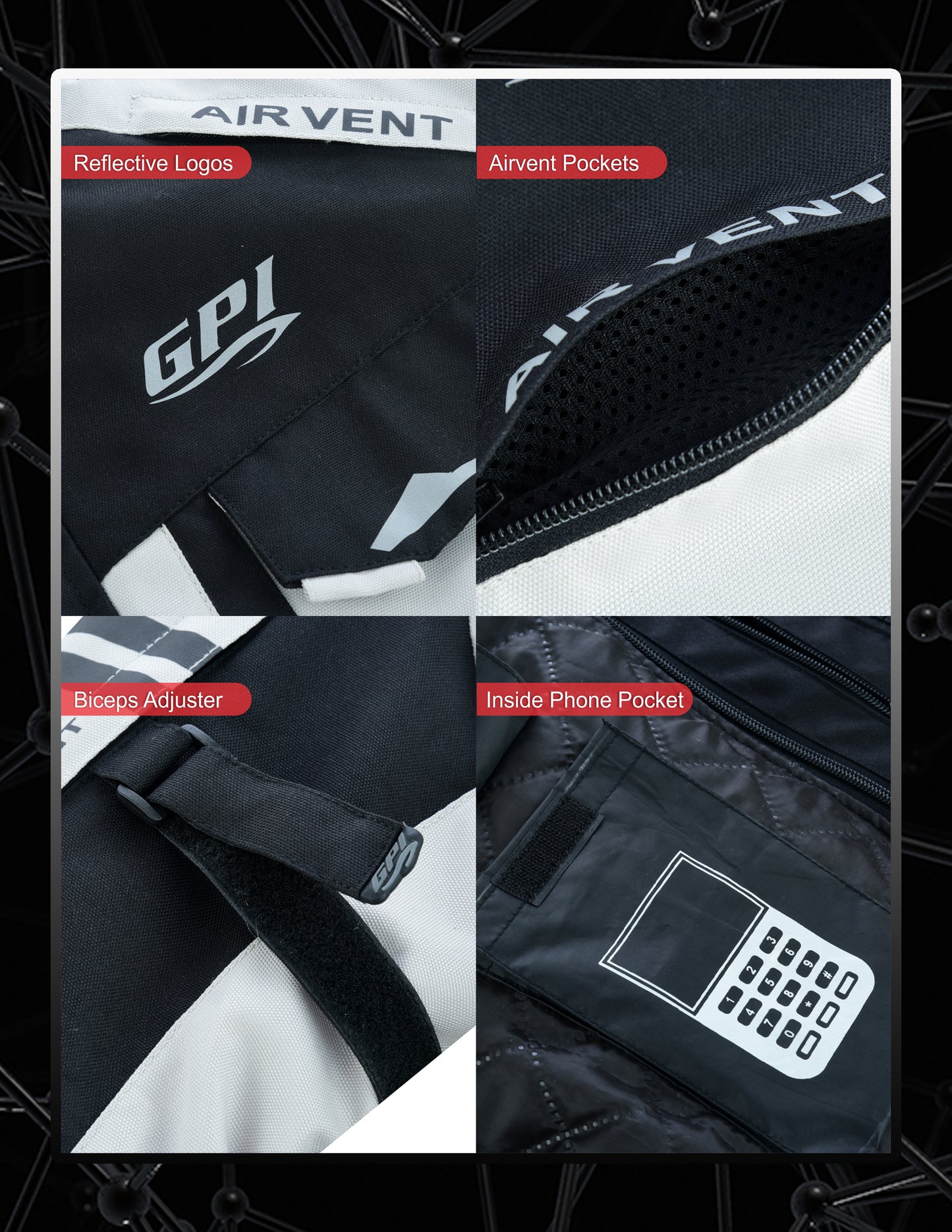 Chaqueta de moto impermeable de alta calidad para hombre, para todas las estaciones, con 7 bolsillos, color playa/negro