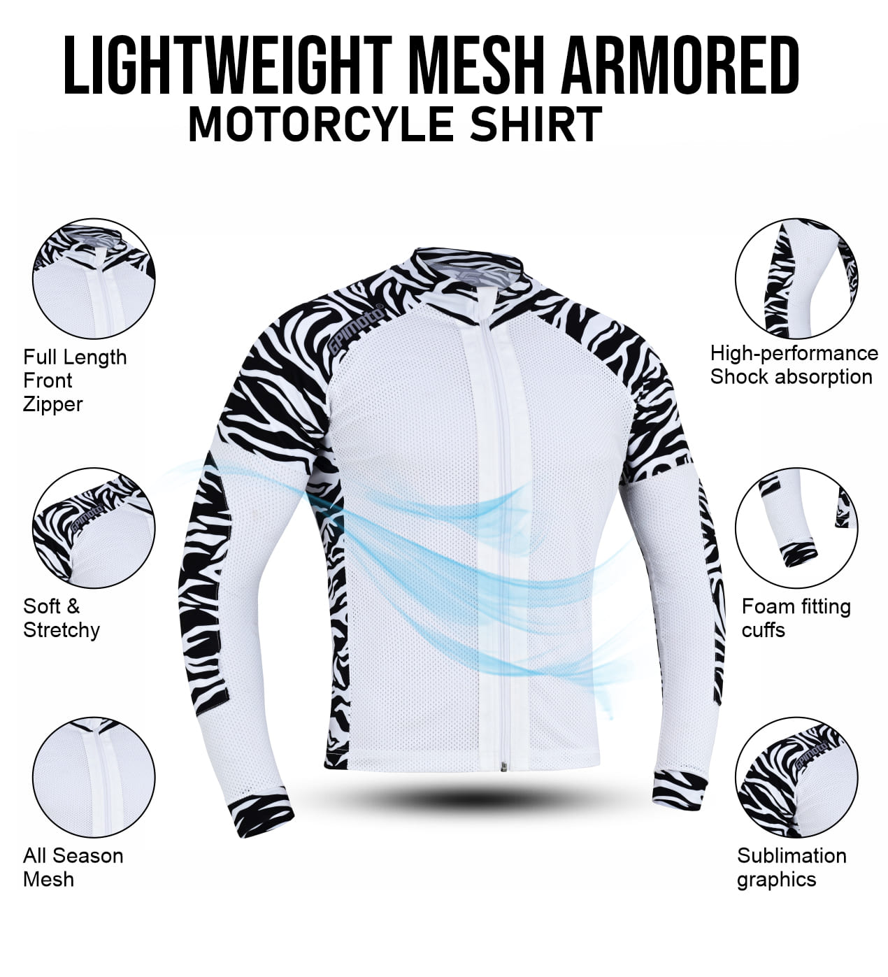 Men's Mesh Motorcycle Shirt | CE Level 2 Certified Protection |