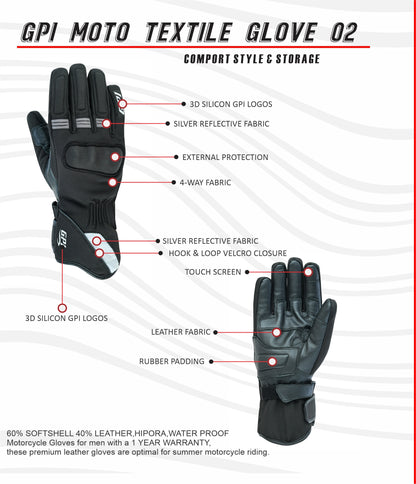 Par de guantes de motocicleta impermeables Softshell