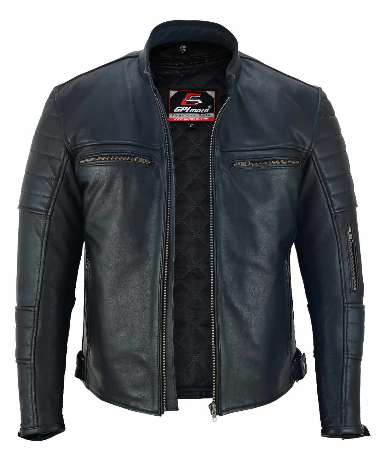 Motorcycle leather jacket, Premium leather motorcycle jackets, Vintage motorcycle leather jackets, GPimoto leather motorcycle jackets, Best motorcycle leather jackets, Cafe racer leather jacket
Retro cafe racer jacket
Men’s cafe racer leather jacket