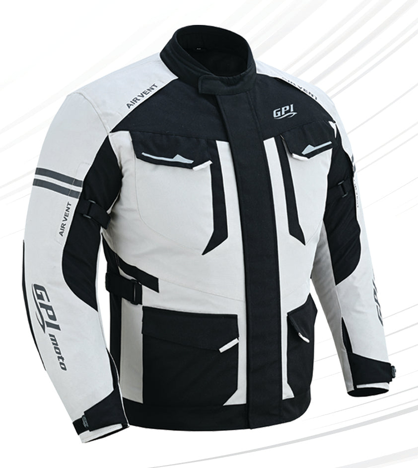 Chaqueta de moto impermeable de alta calidad para hombre, para todas las estaciones, con 7 bolsillos, color playa/negro