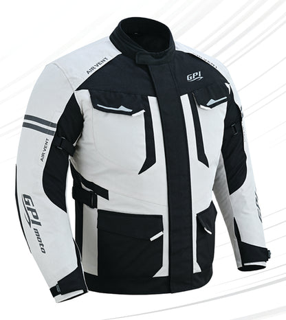 Chaqueta de moto impermeable de alta calidad para hombre, para todas las estaciones, con 7 bolsillos, color playa/negro