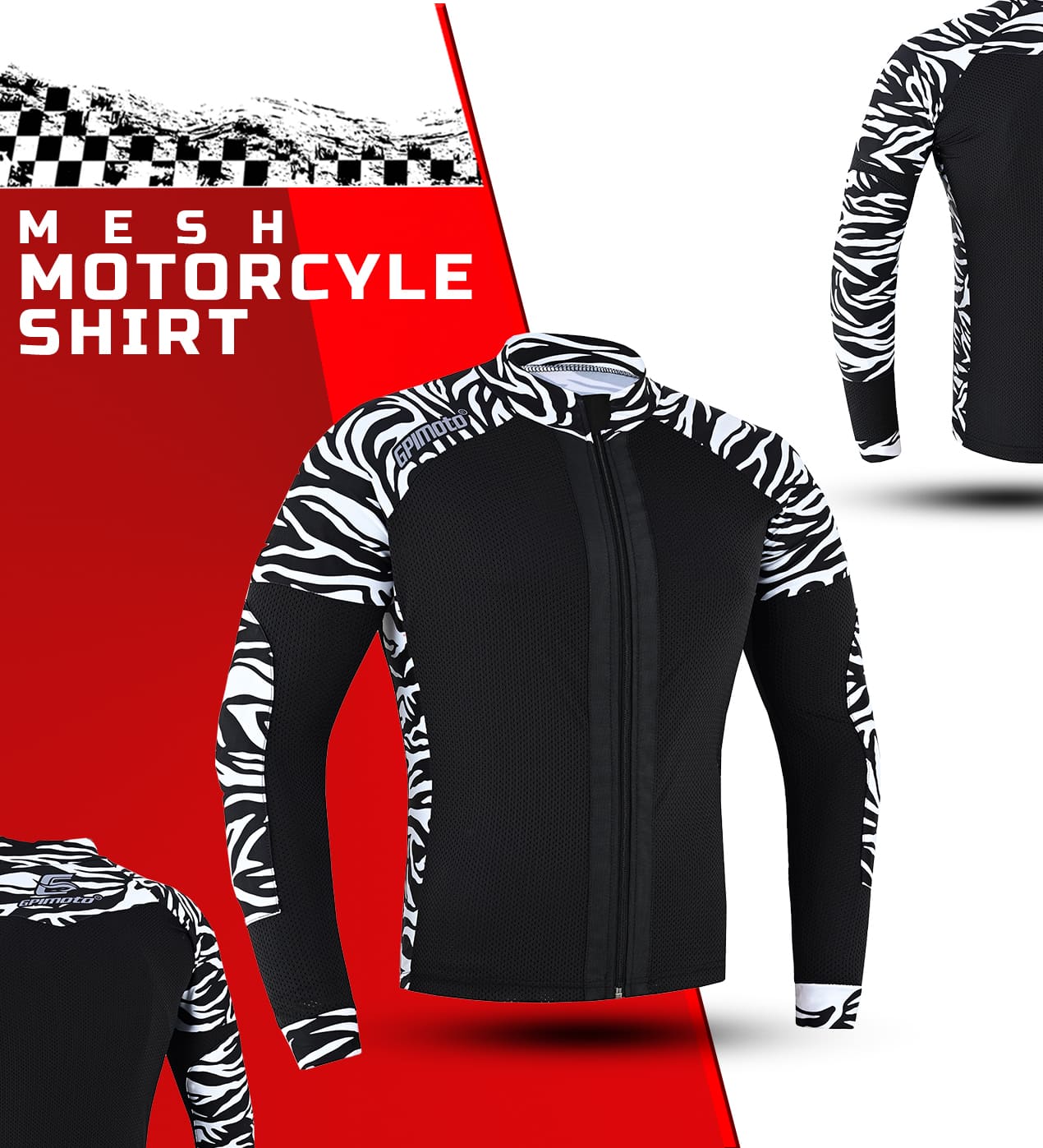 Men's Mesh Motorcycle Shirt | CE Level 2 Certified Protection |