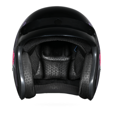 DOT Approved Daytona Cruiser Open Face Motorcycle Helmet - Men, Women & Youth - With Visor & Graphics - W/ Butterfly