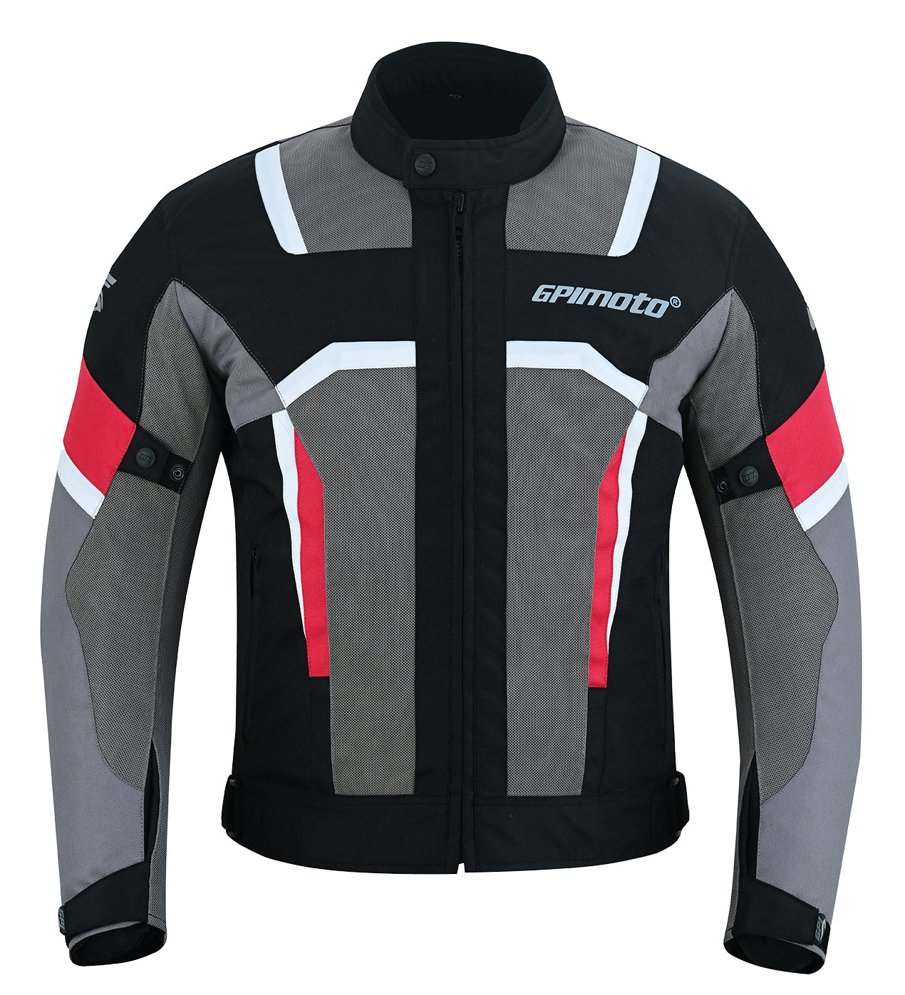 Chaqueta de moto impermeable de verano para hombre, de alta calidad, con 4 bolsillos, color negro, rojo y gris