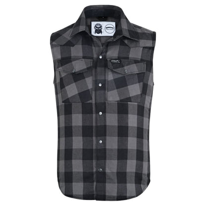 Gray Ride Men's Gray and Black Sleeveless Flannel Shirt