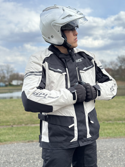 Chaqueta de moto impermeable de alta calidad para hombre, para todas las estaciones, con 7 bolsillos, color playa/negro
