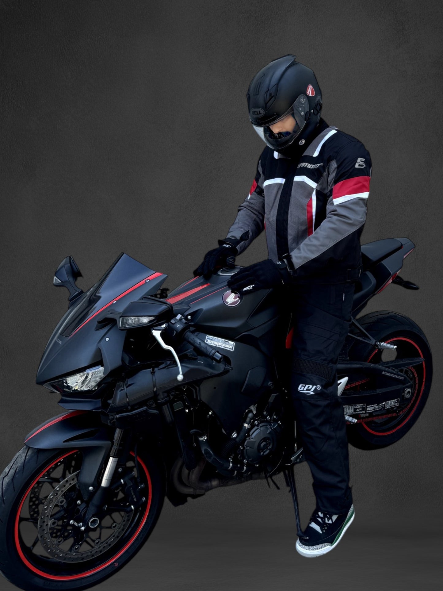 Chaqueta de moto impermeable de verano para hombre, de alta calidad, con 4 bolsillos, color negro, rojo y gris