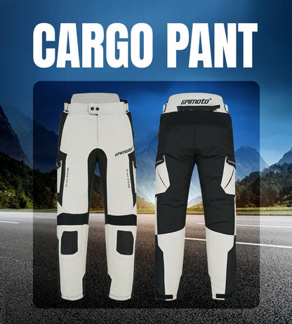 GPI MOTO Motorcycle Cargo Pants for Men Regular Fit Riding Pants with CE Armors