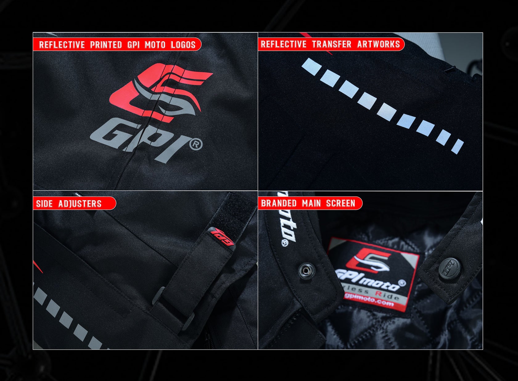 Men's Premium Black And Red PU Leather Motorcycle Jacket - Waterproof, Windproof, Adjustable Cuffs.