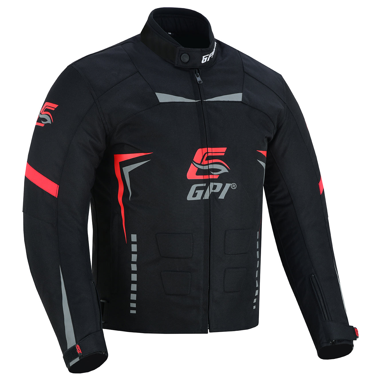 Chaqueta de moto impermeable para hombre, para todas las estaciones, con 4 bolsillos, color negro, gris y rojo